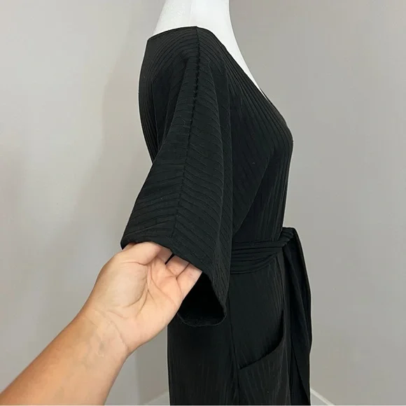 Rolla Coster Plunging Black Wrap Dress with
Flutter Sleeve Size: L - Picture 12 of 16